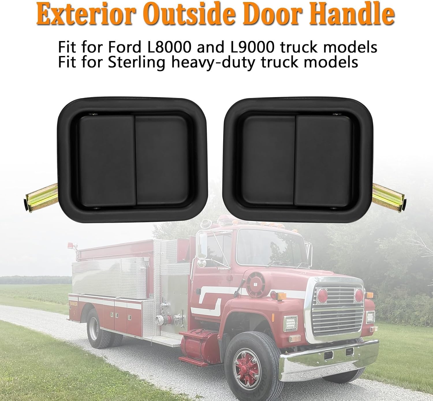 F4HT8022401AA Left and Right Outside Exterior Door Handles Compatible with Ford L8000 L9000 Models Compatible with Sterling Heavy-Duty Truck Models Replace# F1HZ8022404A F4HZ8022404A
