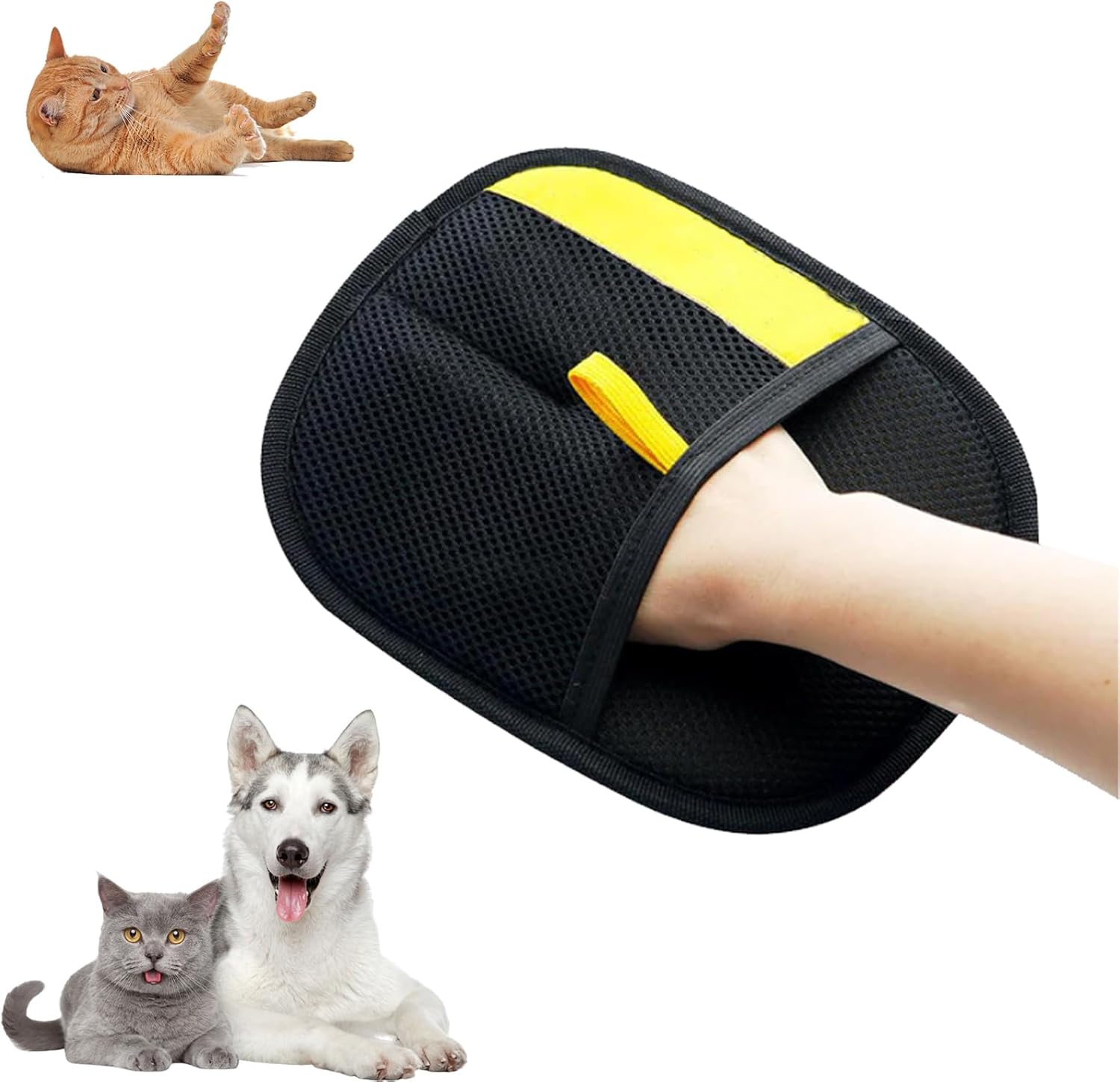 Double-Sided Grooming Gloves for Pets, Sueean Double-Sided Grooming Gloves for Pets, Pet Grooming Gloves, Static Removal Gloves