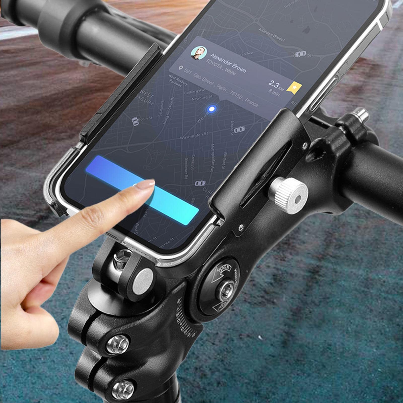 Support Vélo TokToo CB-683 – Aluminium, Noir, Fixation à Pince Sécurisée – Neuf