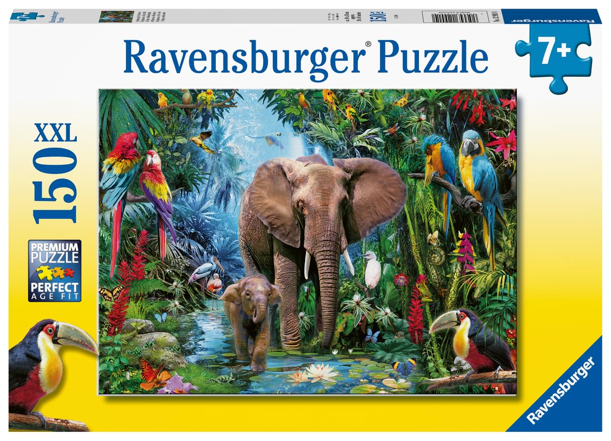 Ravensburger - Puzzle 150 pièces XXL - Eléphants de la Jungle