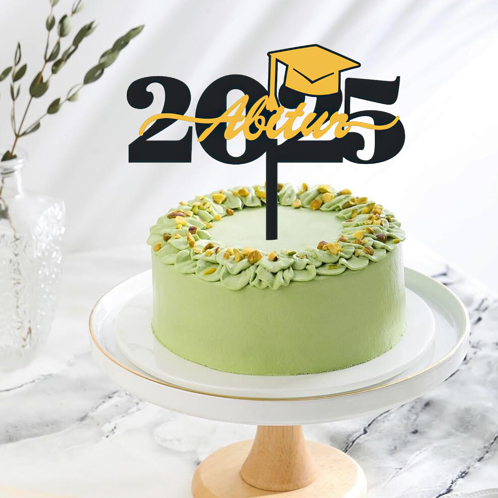 COLOFALLA Cake Topper „Abi Geschafft“ – Goldglitzer Tortendeko 2025