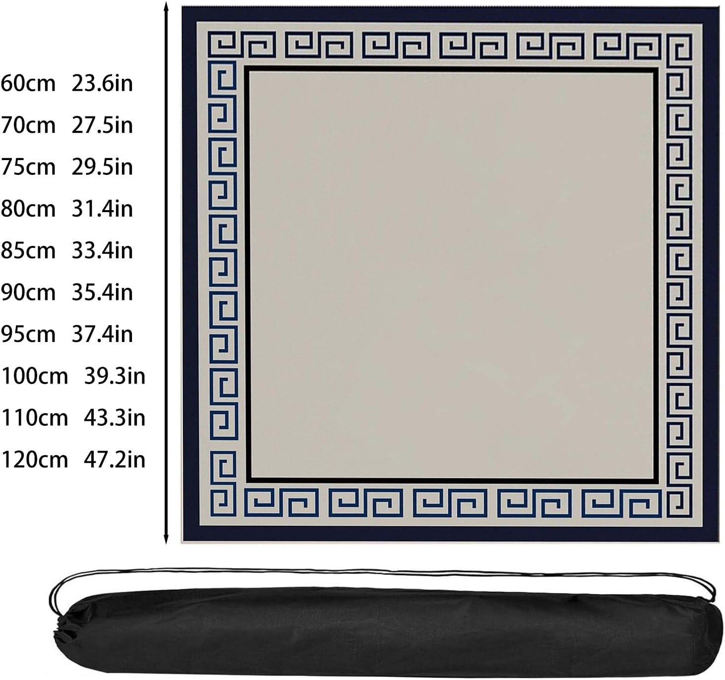 Mahjong Mat Game Table Mat Suitable for Mahjong Tile Game Poker Game Mat is Made of Rubber Material(Blue,39.3inx39.3in)