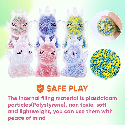 Miniatura 9 de Paquete de 54 bolas antiestrés, juguetes esponjosos, bolas estrujables para apretar, juguetes para ansiedad a granel para niños y adultos, bolas