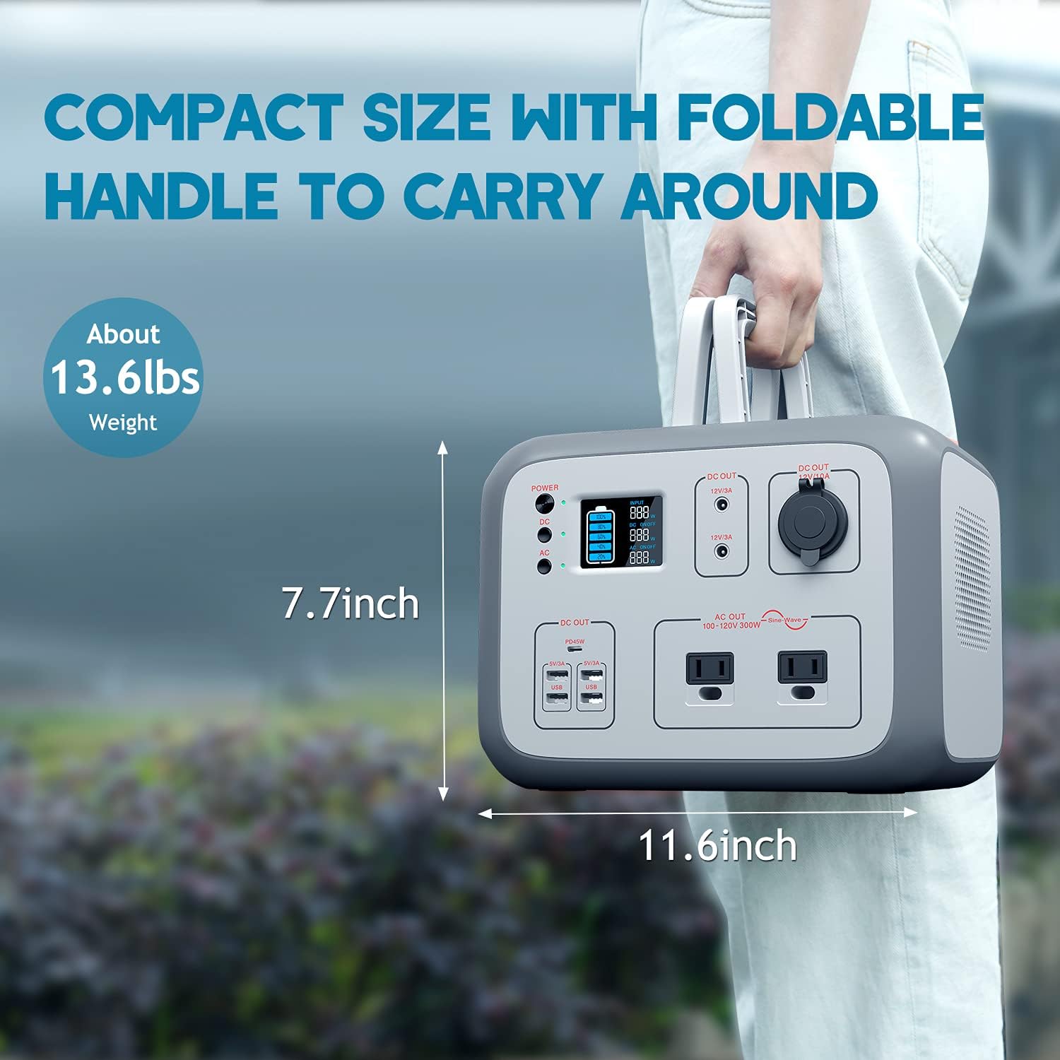 BLUETTI 120W solar panel set up outdoors