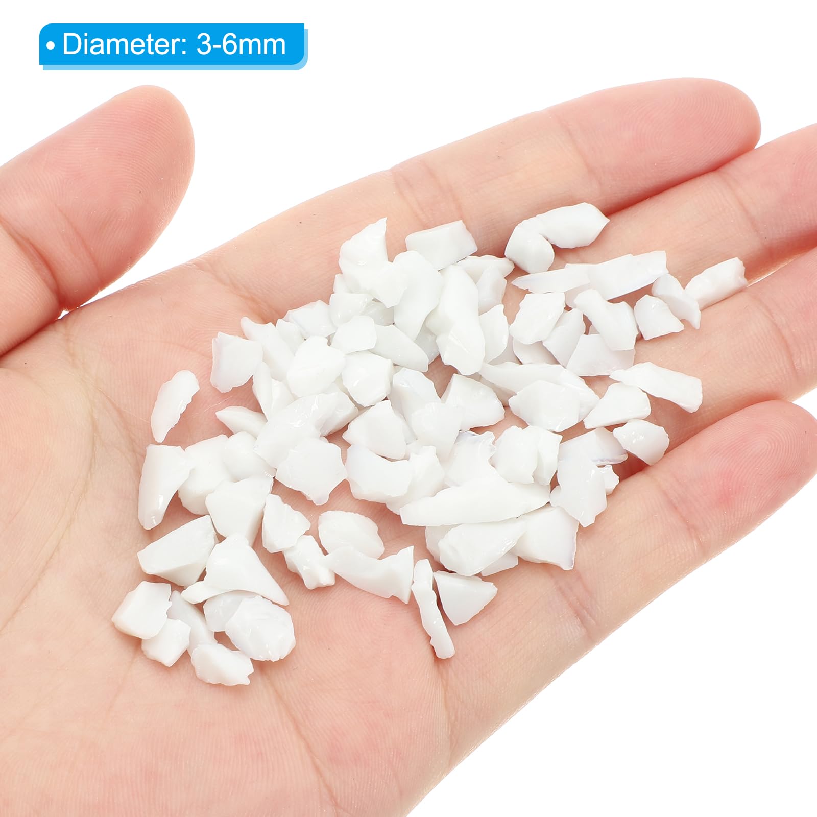 PATIKIL Decorative Glass Gravel 450g/1lb 3-6mm - Image 2