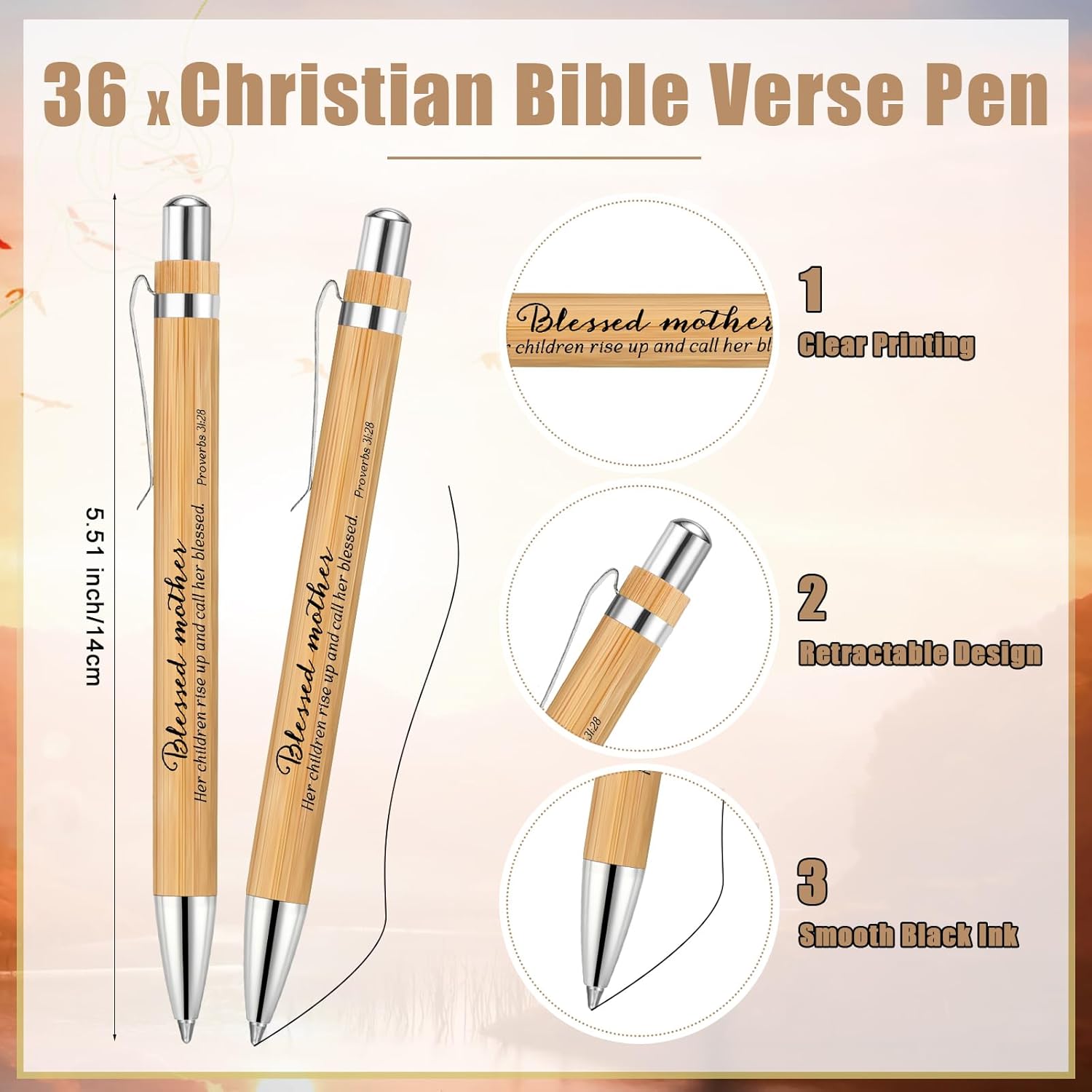AmazingSpark 148 Pcs Mothers Day Christian Church Gifts for Women God Bless Mother Keychain Bible Verse Pens with Inspirational Prayer Cards Religious Gift for Mom Grandma Church Party Favors