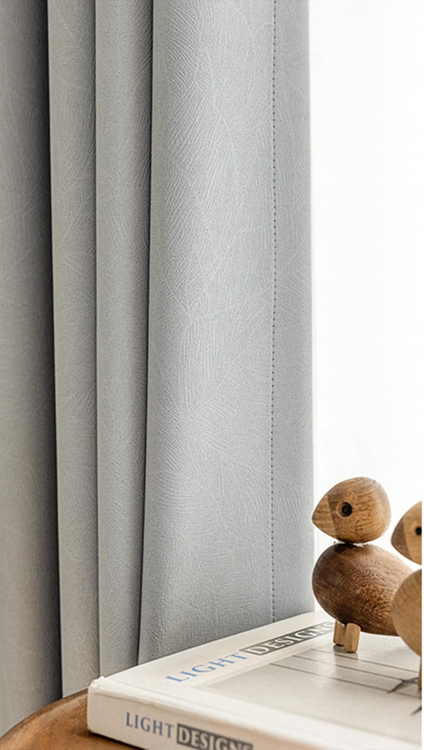Zasłony dekoracyjne, zestaw 2 paneli, zaciemniające zasłony do salonu, szare, szenilowe, jednolity kolor z fakturami, szer. 140 x dł. 250 cm