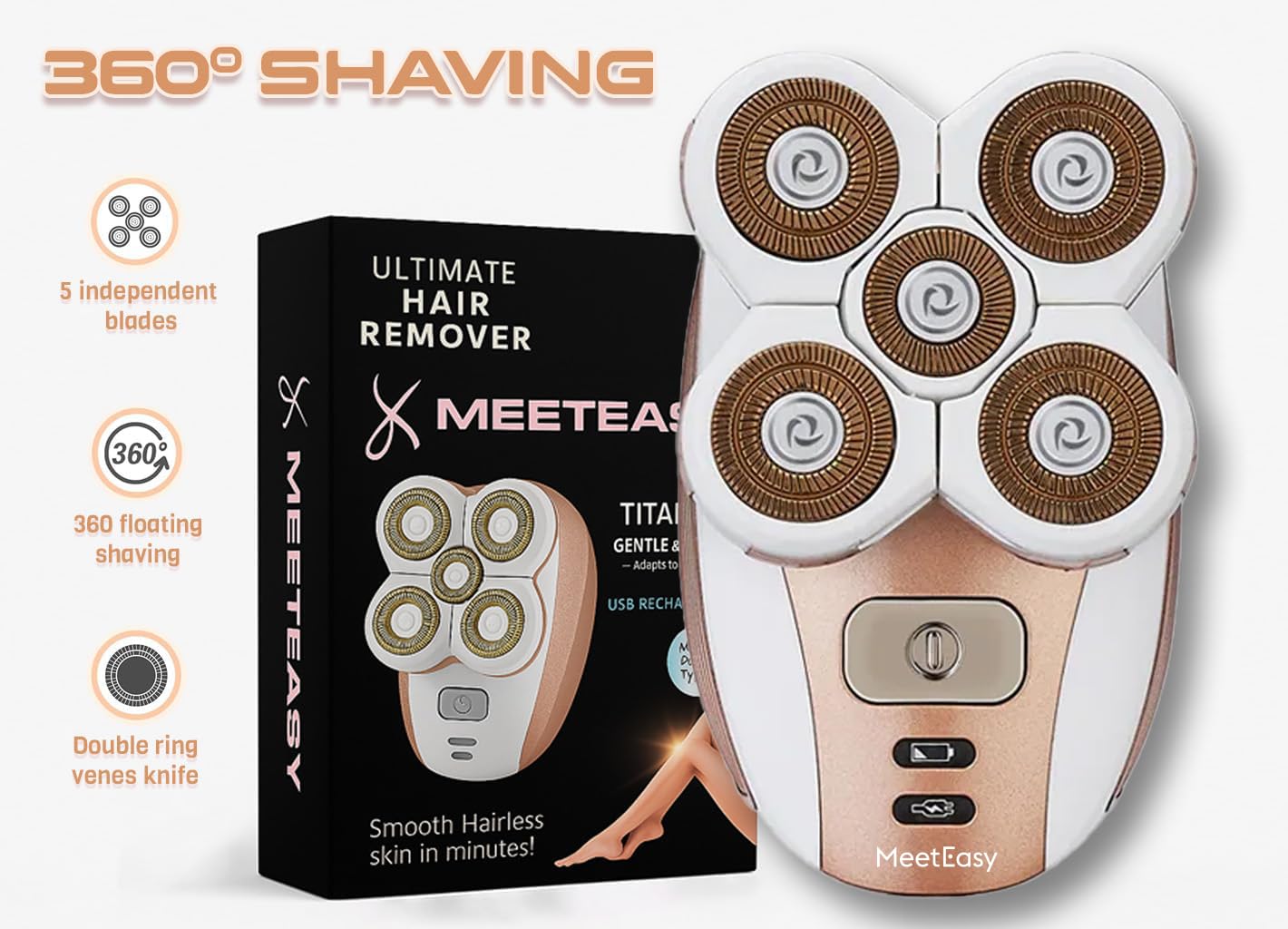 Amazon | 女性用シェーバー (Black1) | Meeteasy | レディース