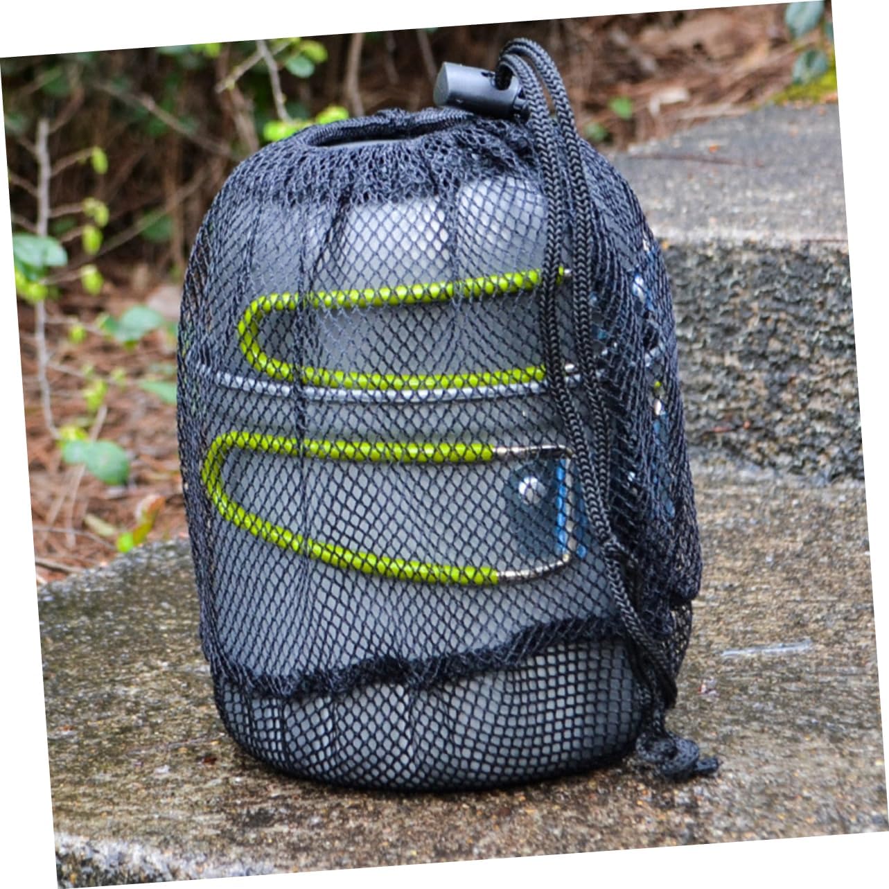 1set Person Outdoor Camping Pot Set Folding Cooking Pot Skid Handle Non-stick Collapsible for Hiking Cookware Set