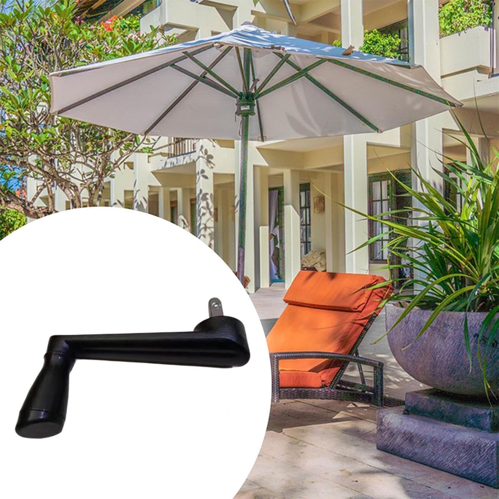 Grupo brazo manivela para sombrilla de patio, mango desmontable, accesorios universales para sombrilla de jardín, negro