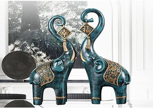 Miniatura 3 de Estatua de elefante de felicidad, adornos de elefante, escultura de elefante para decoración del hogar, regalo de negocios (dorado)