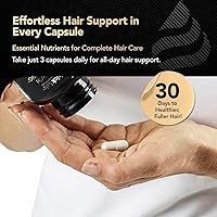 Vista 8 de Vitaminas para el crecimiento del cabello para mujeres con biotina, péptidos de colágeno, vitamina C y omega-3 – 90 cápsulas – Suplementos capilares