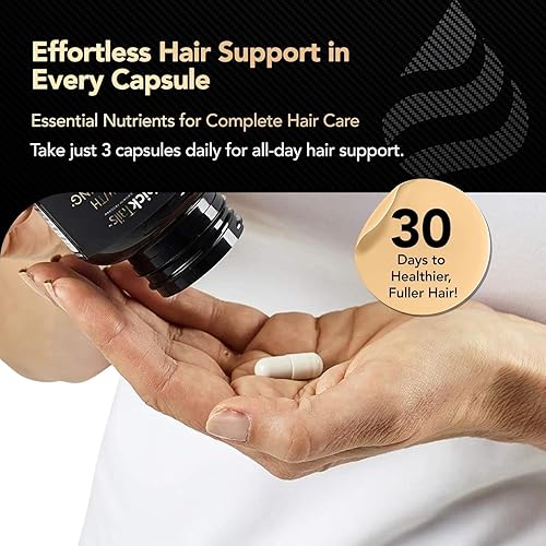 Miniatura 8 de Vitaminas para el crecimiento del cabello para mujeres con biotina, péptidos de colágeno, vitamina C y omega-3 – 90 cápsulas – Suplementos capilares