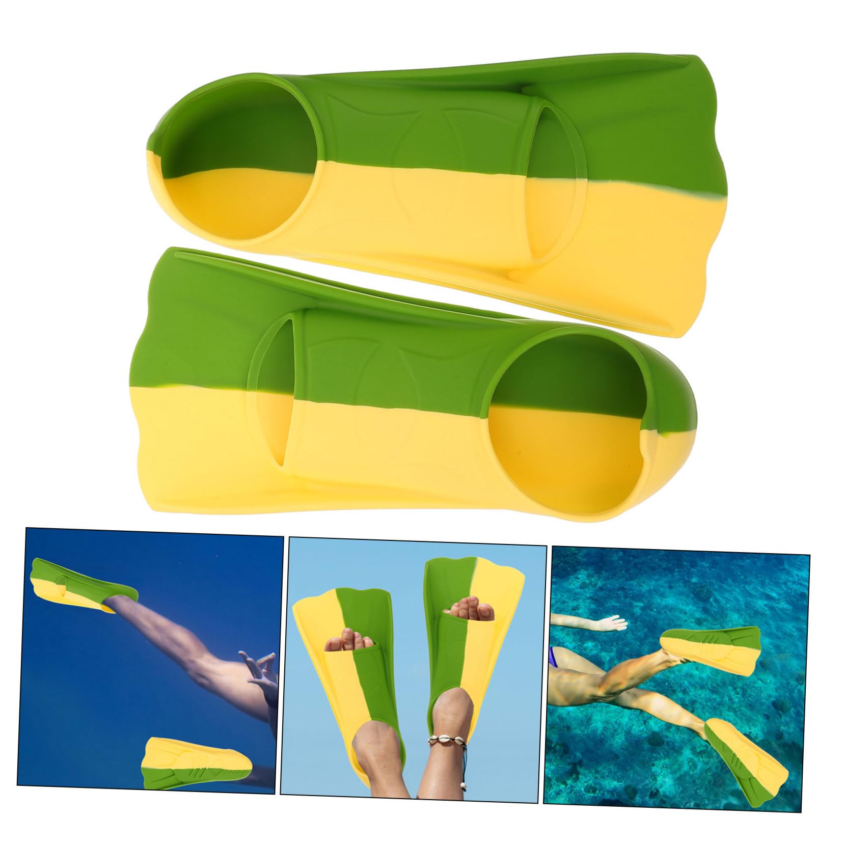 Palmes de Natation Courtes en Silicone, Paire 36-38 pour Adultes | Snorkeling et Loisirs Aquatiques, Contact Rapproché L’eau, Modèle Souple