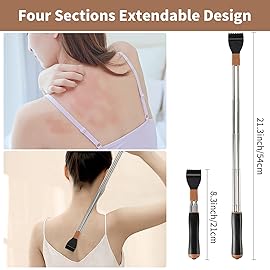 WOVTE Extendable Back Scratcher for Men Women Anti Rotation, Stocking Stuffers for Men Adults, Christmas Gifts for Men Women Husband Dad Mom Wife, White Elephant Gifts for Adults