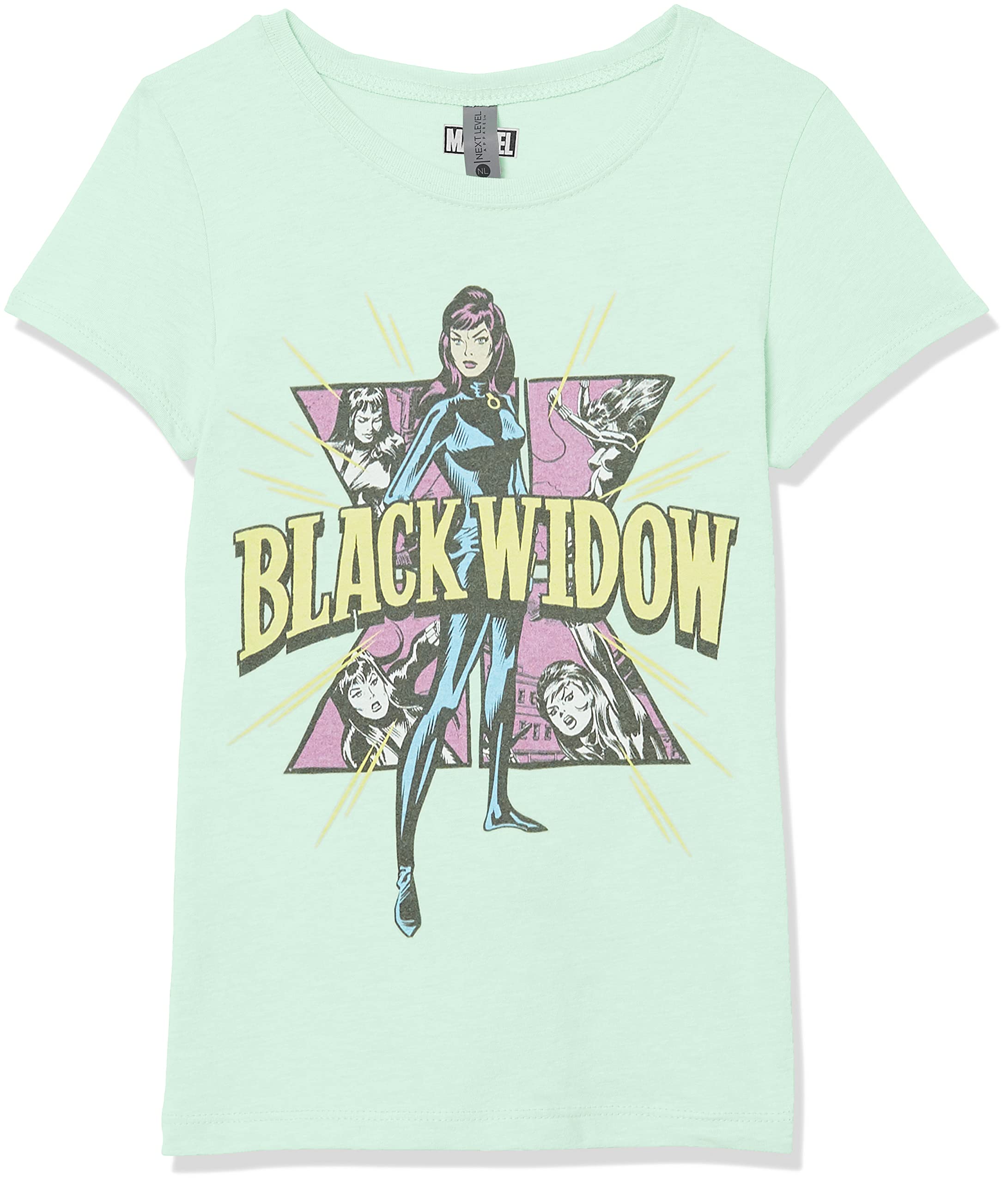 T-shirt Black Widow Marvel fille menthe XL en coton confortable