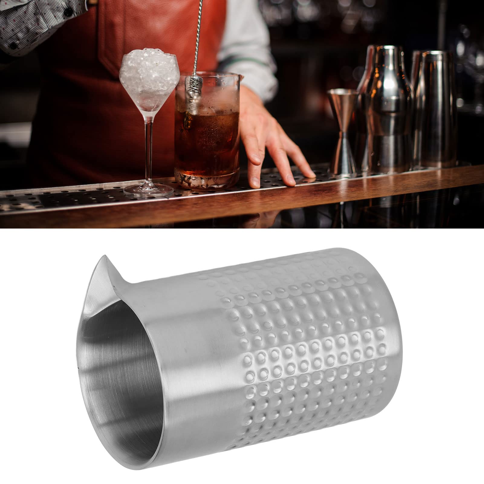 Shaker à Cocktail En Acier Inoxydable, Shaker à Double Paroi Craft Bar Shaker à Cocktail Givré Double Grille Tasse Martelé Dot Voyage Remuer Verre Pour Bar Bart Ending