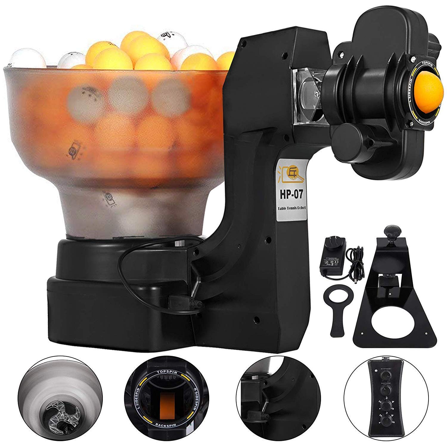 DONSU Ping Pong Ball Machine,36W HP-07 Ping Pong/Table Tennis Robots Automatic Ball Machine Fit Professiona Exercise Training