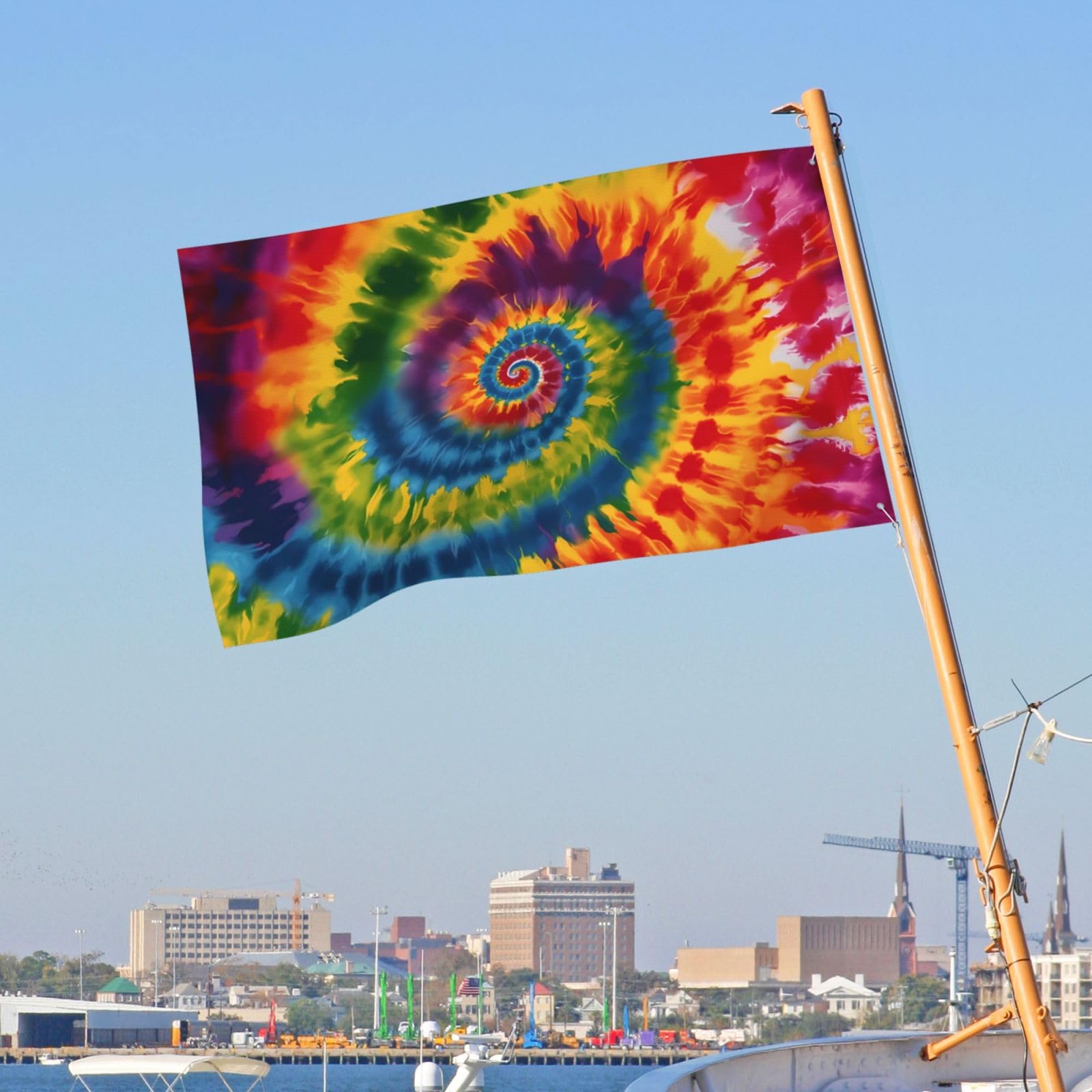 Swirl Rainbow Tie Dye Flagge – 60x91 Cm, Outdoor-Flagge, Buntes Design, Wetterfest, Für Garten & Haus