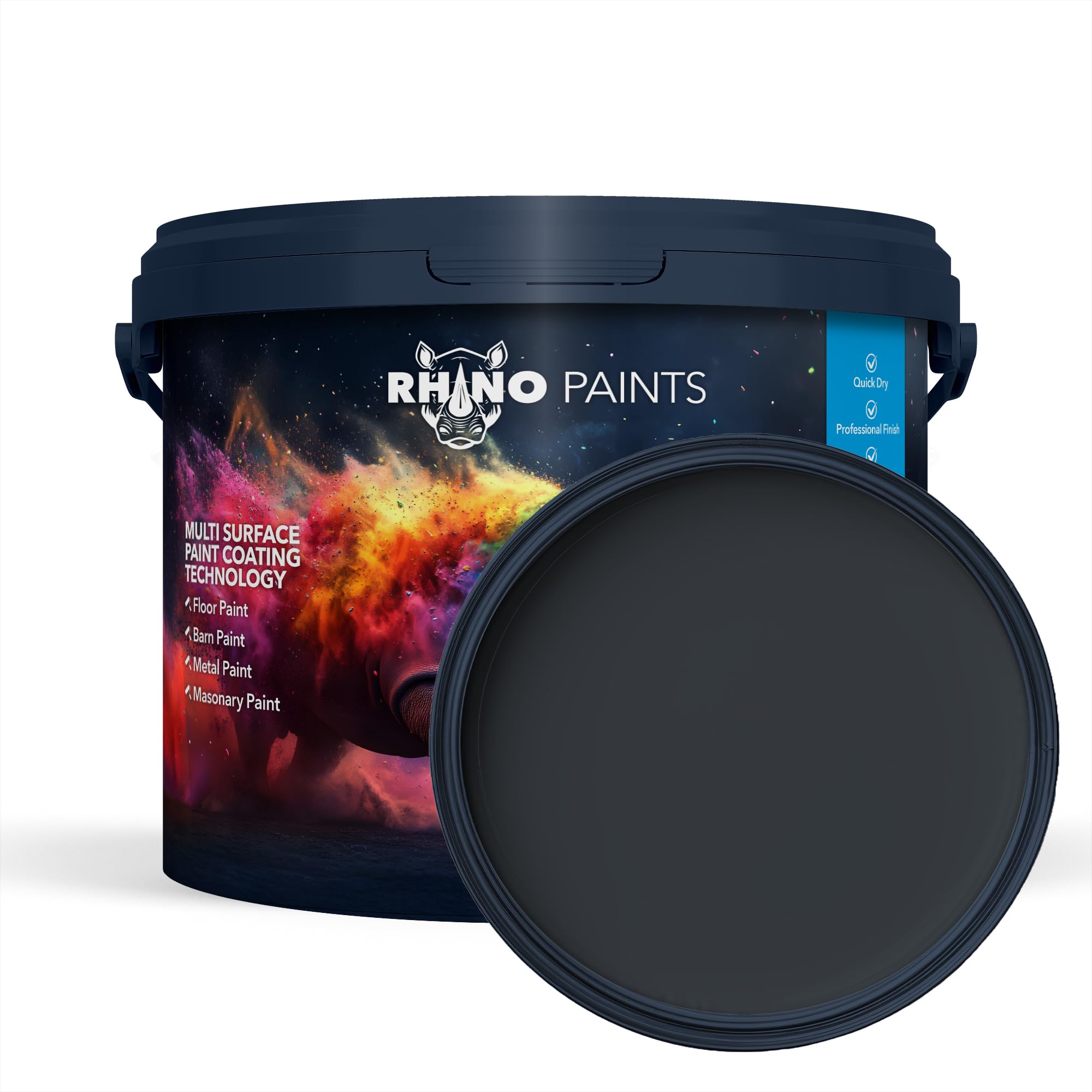 RHINO PAINTS PU350 Dark Grey Polyurethane Paint Coating, 20L, Industrial Grade, For Concrete, Metal and Timber
