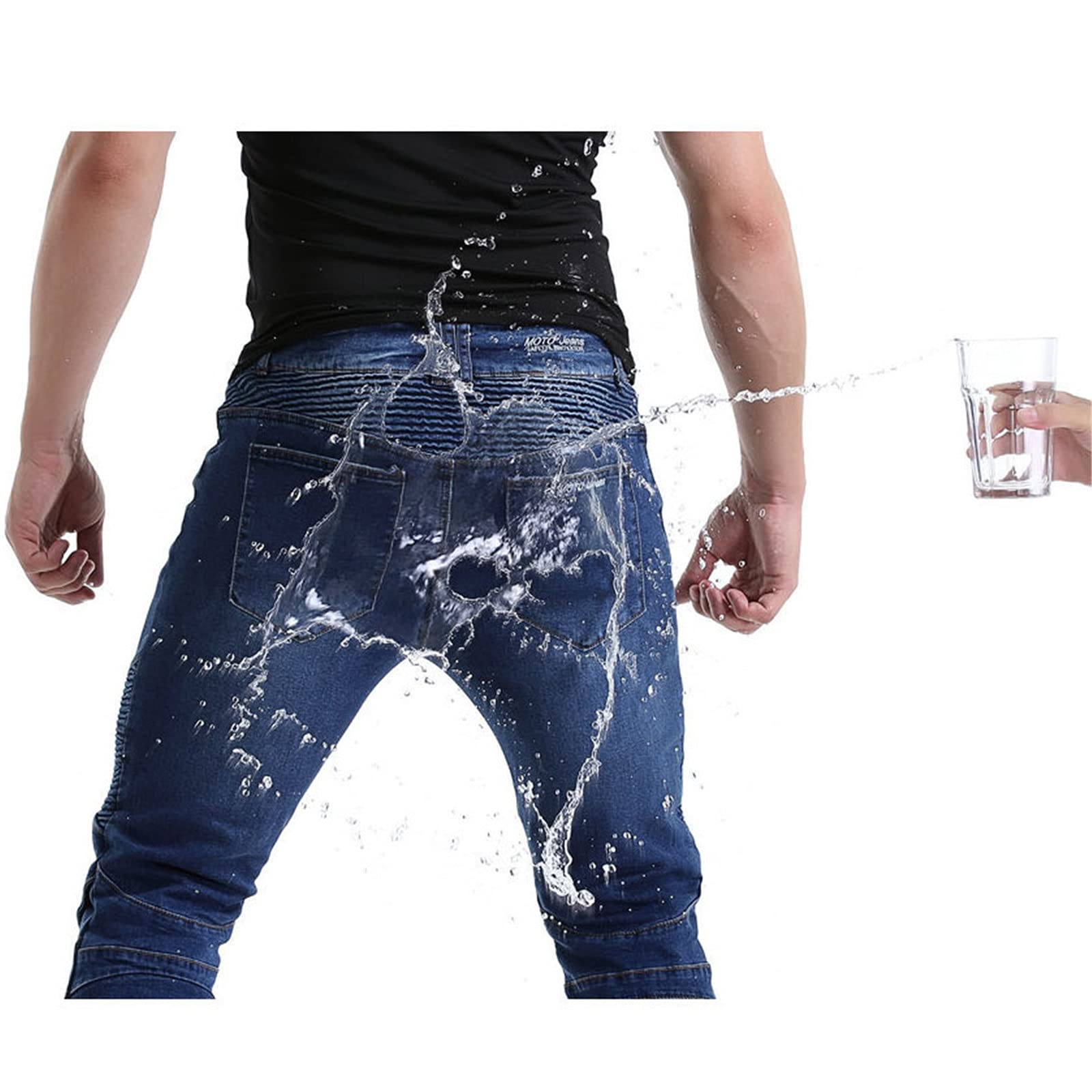 YXYECEIPENO Pantaloni Da Moto Jeans Da Bici Pantaloni Da Ciclismo Le - Foto 2