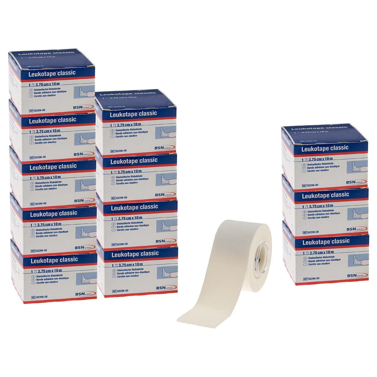 Sport-Tec BSN Leukotape Classic, unisex, 10 m x 3,75 cm, colore: bianco