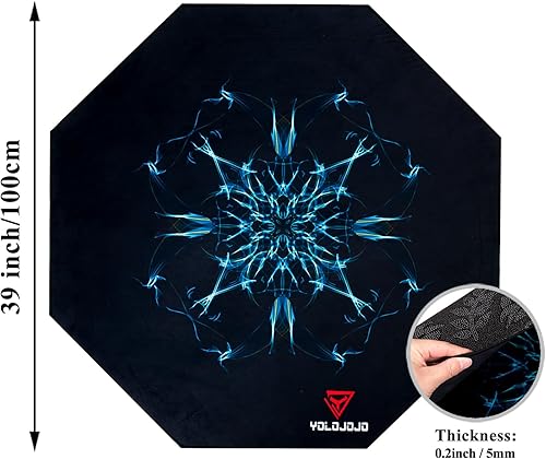 Miniatura 7 de Tapetes para silla de oficina, tapetes para silla de piso duro, tapete para silla de juegos de oficina con diseño de rayo azul, forma octágono