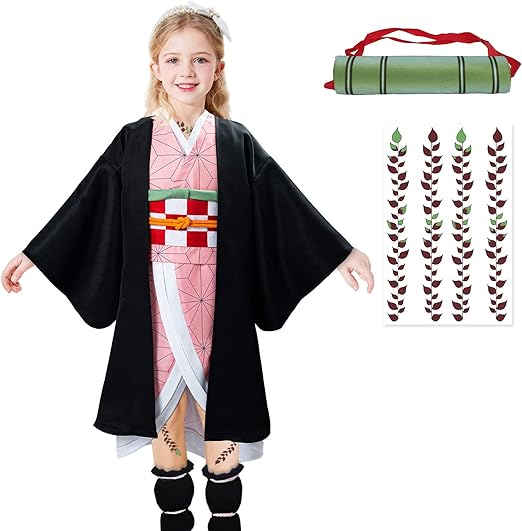 Déguisement de Demon Slayer Kamado Nezuko pour enfants Cape kimono
