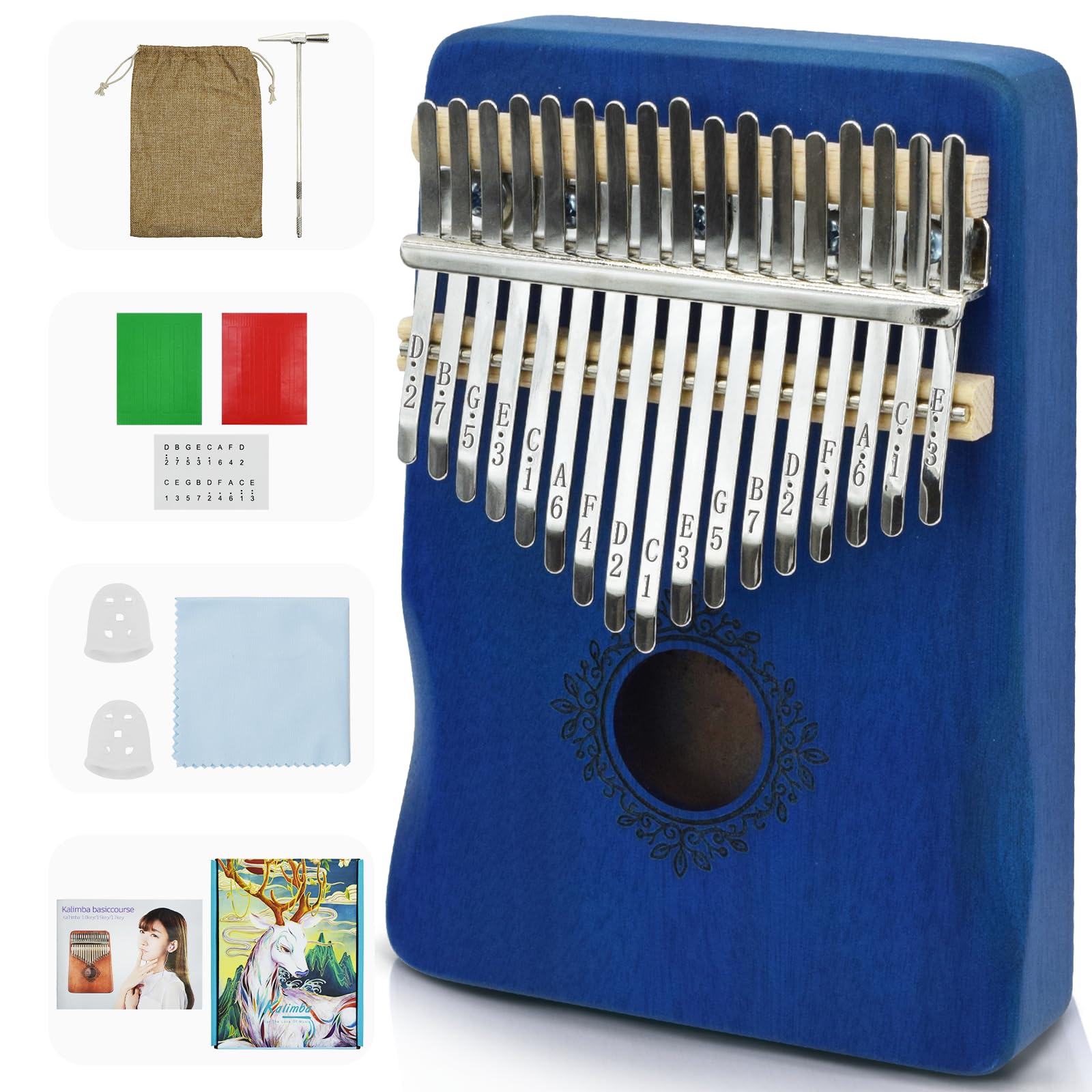 Kalimba Thumb Piano 17 Key,Mbira Instrument,Musical Gift for Kids &amp; Adults