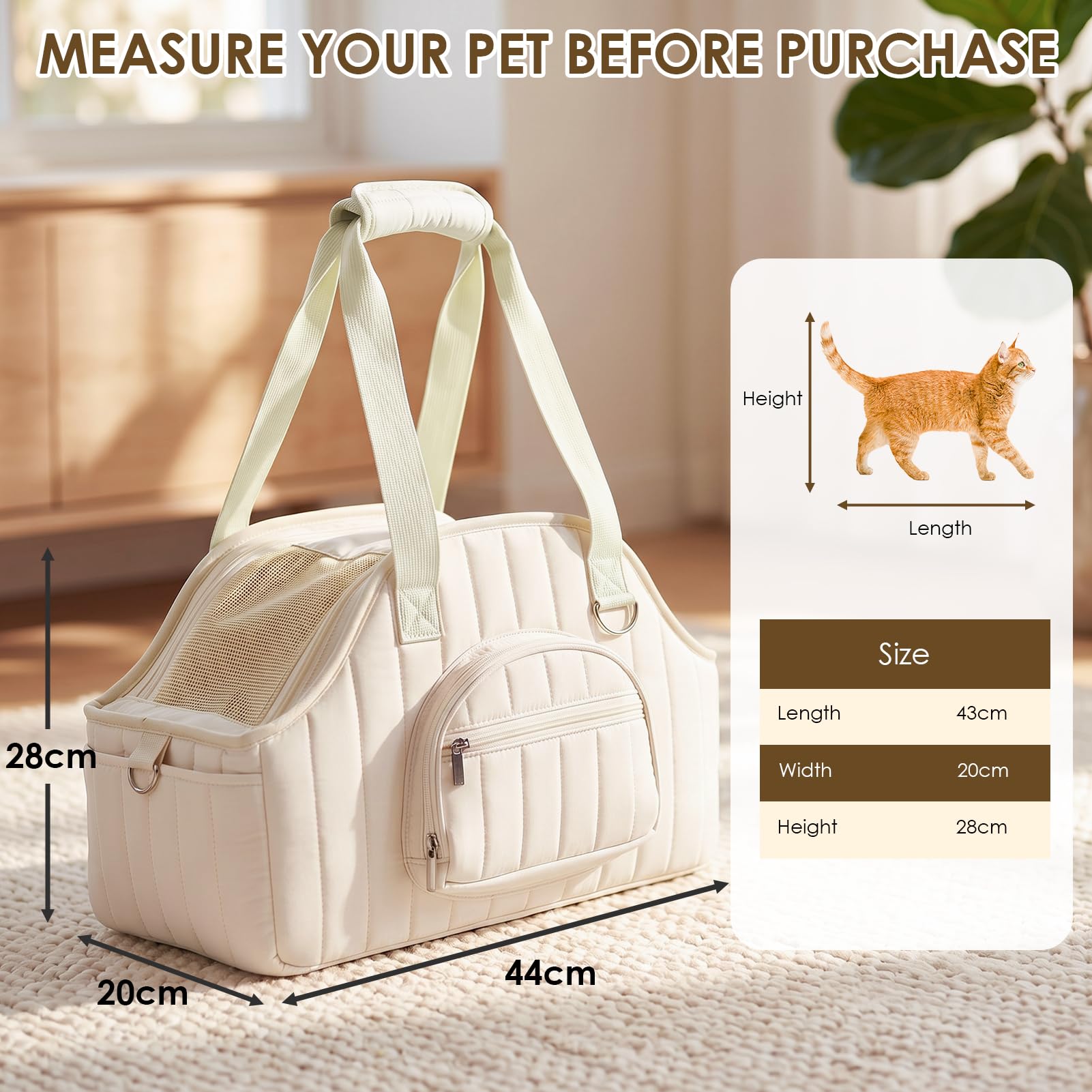 Wdmiya Sac de Transport pour Petit Chien et Chat Jusqu'à 4 Kg