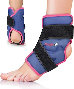 Magic Gel Ankle Ice Pack Wrap for Swelling, Reusable Ice Packs for Ankle Injuries, Flexible Hot & Cold Packs, Foot Ice Pack Wrap Ice Socks for Sprained Ankle, Achilles Tendonitis & Fasciitis Relief