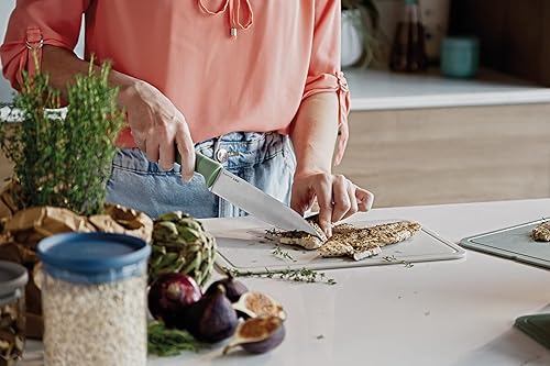 Miniatura 5 de BergHOFF Forest - Juego de 6 bloques de cuchillos, hoja afilada de acero inoxidable, mango suave al tacto, bloque de madera, ranuras anchas,