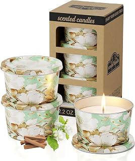 3-Pack Jasmine Aromatherapy Candle Set - Travel-Size Scented Candles 2.2oz Each | 10+ Hour Relaxing Long-Lasting Burn | Fragrant Soy Candles for Home, Gifts, Meditation & Christmas
