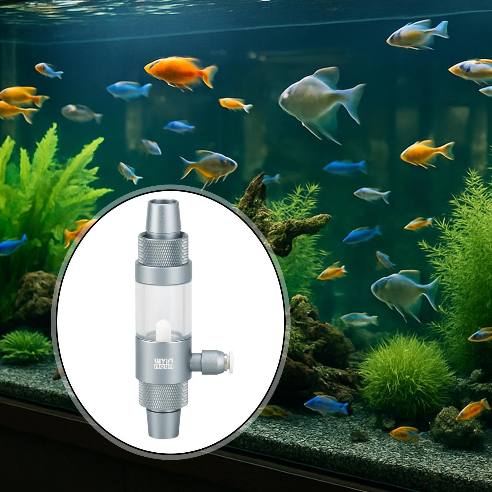 Diffuseur de CO2 en Acrylique avec Compteur de Bulles et Clapets Anti-Retour, Régulateur Multifonctionnel, Compteur de Bulles de CO2 pour Aquarium, Wy500116