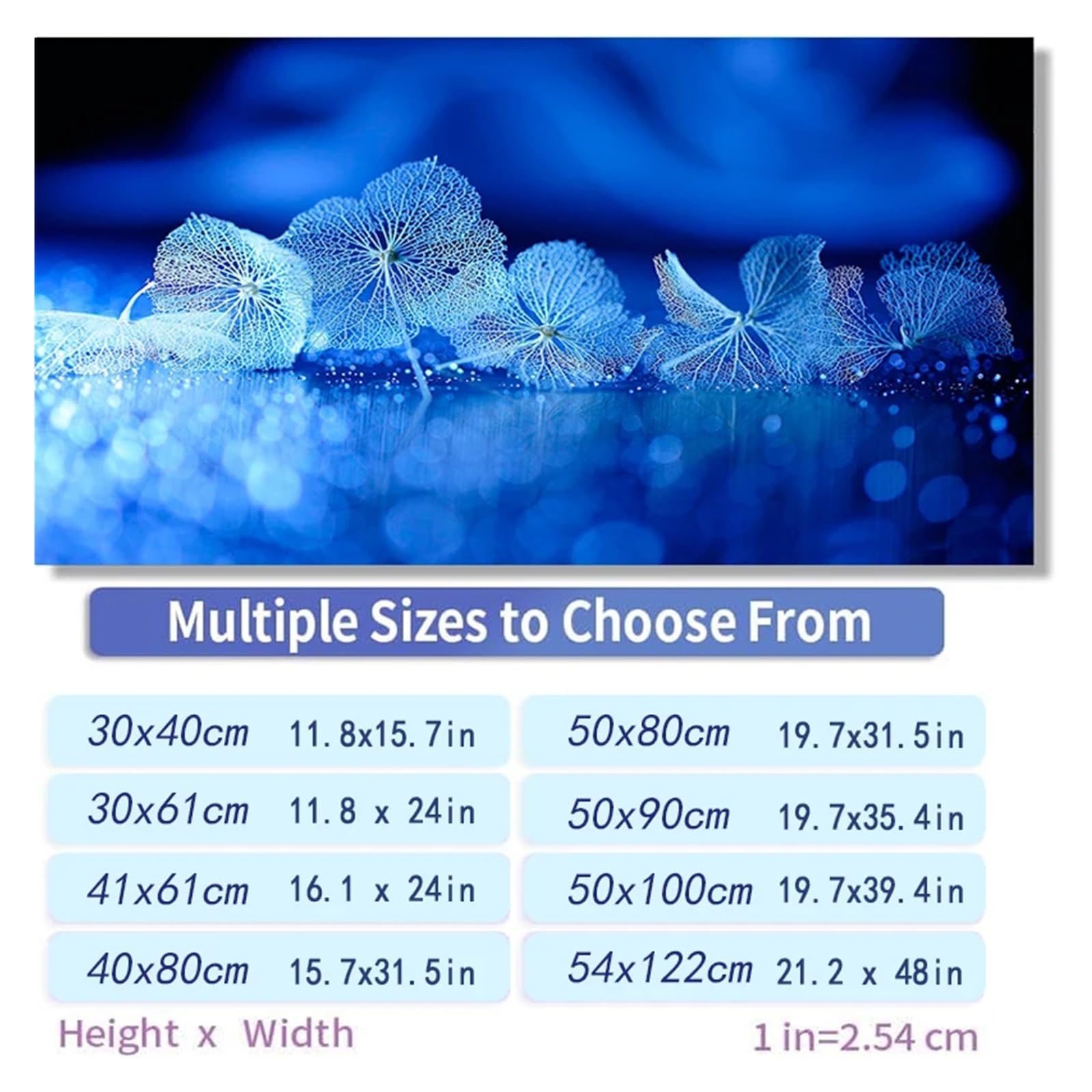 Aquarium Hintergrund Aufkleber Blau Blume Poster Fisch Tank Dekoration Selbst Klebe Tapete Hintergrund(50x80cm)