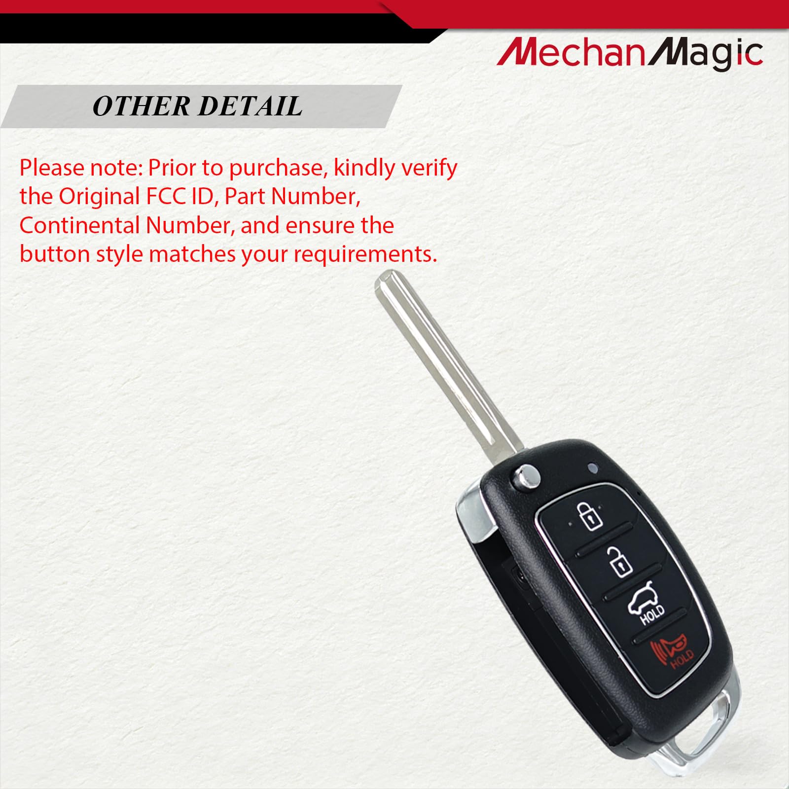 Telecomando di ricambio per telecomando Hyundai Sonata (US Vehicles) 2014-2017 TQ8-RKE-4F16 Keyless Entry Telecomando 95430-C1010, 95430-C1000