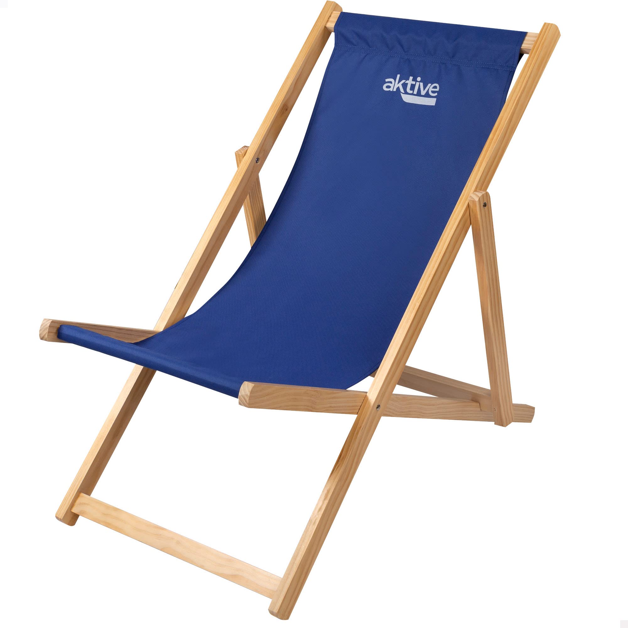 AKTIVE Silla Hamaca Madera 3 Pos 56x77.5x78cm - Azul Marino