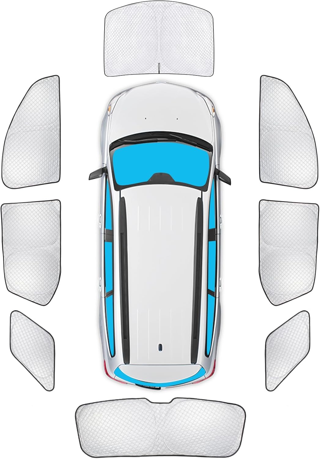 KMF 8pcs Full Window Sun Shades Custom Fit for Chevy Chevrolet Traverse Accessories 2018-2023, Privacy Car Window Covers Sunshade for Windshield Side Rear, UV Block and Blackout for Car Camping/Baby