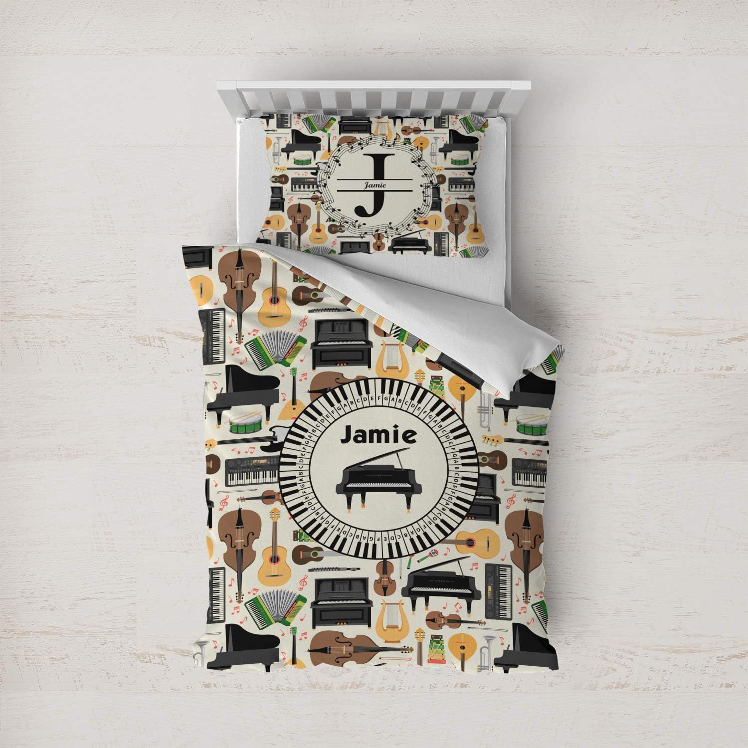 Personalized Musical Instruments Duvet Cover - Full/Queen