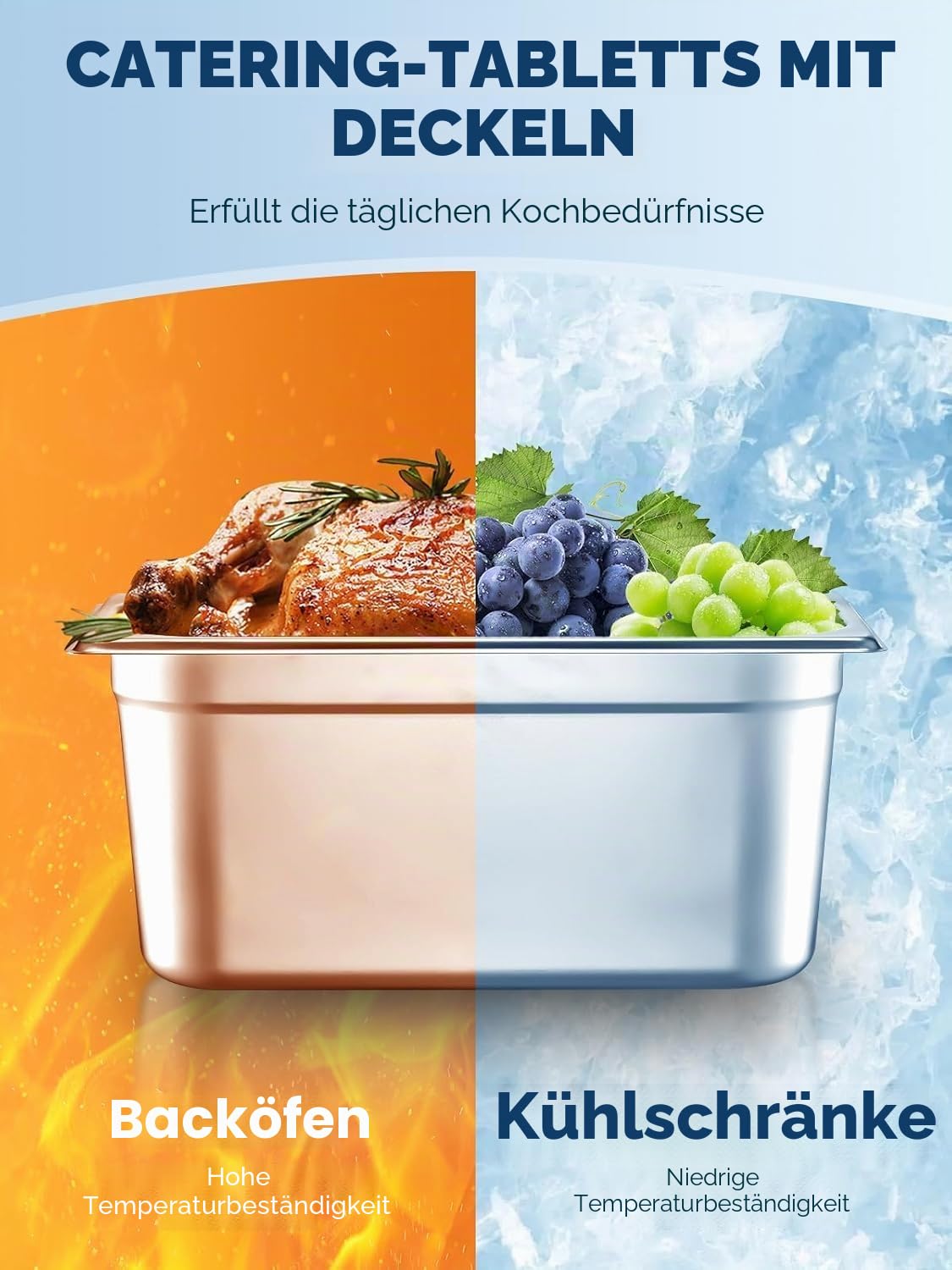 6 Stück GN 1/3 Behälter, 33 x 18 x 15 cm Edelstahl Behälter mit Deckel, Gastro Behälter für Speisen, Torten, Hotelpfanne Tisch Food Pan