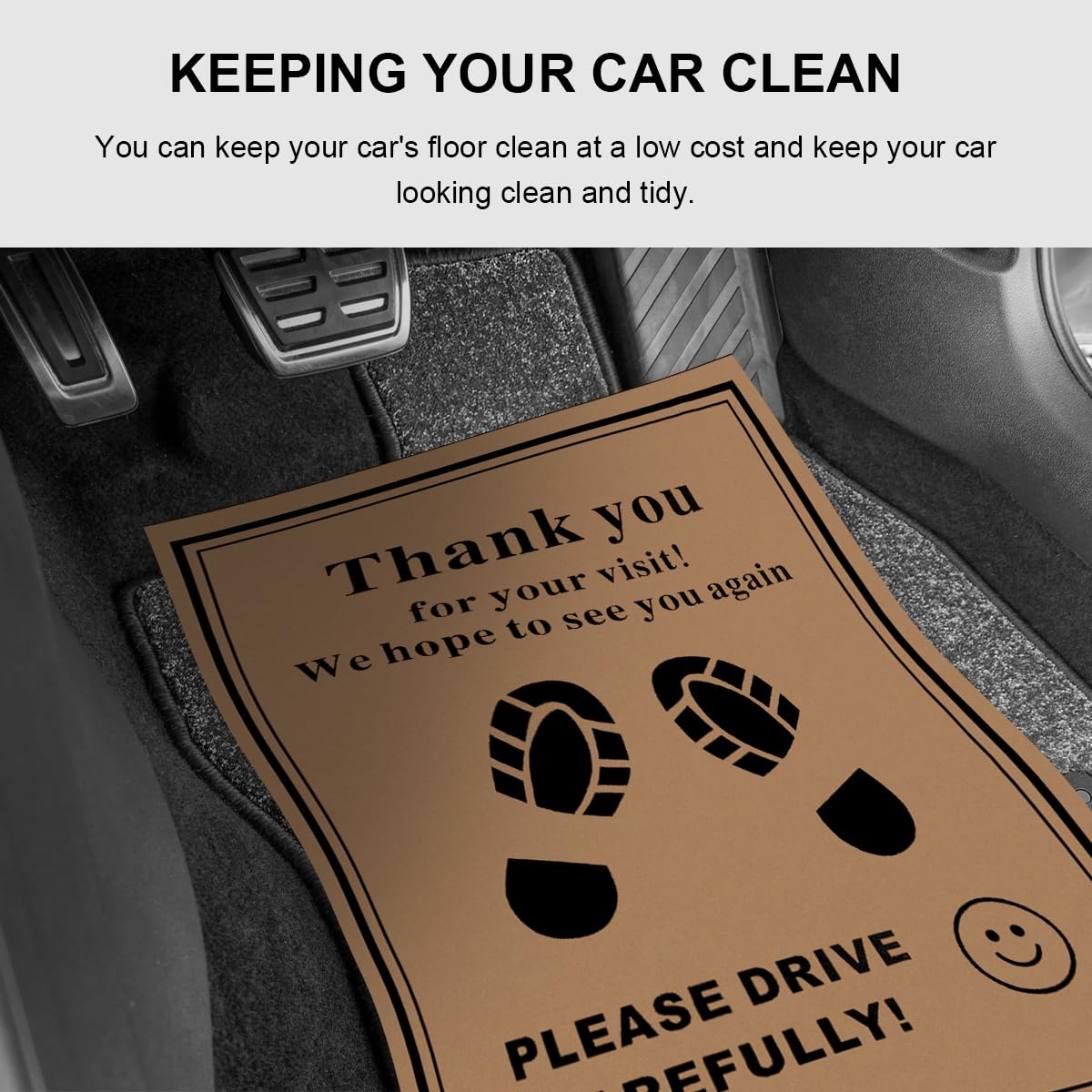 50 PCS Car Paper Floor Mats 16 x 20 Inch Vehicle Disposable Floor Pad Protective Papers Waterproof Thank — view 4