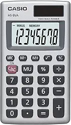 Calculadora básica Casio HS-8VA, alimentada por energia solar