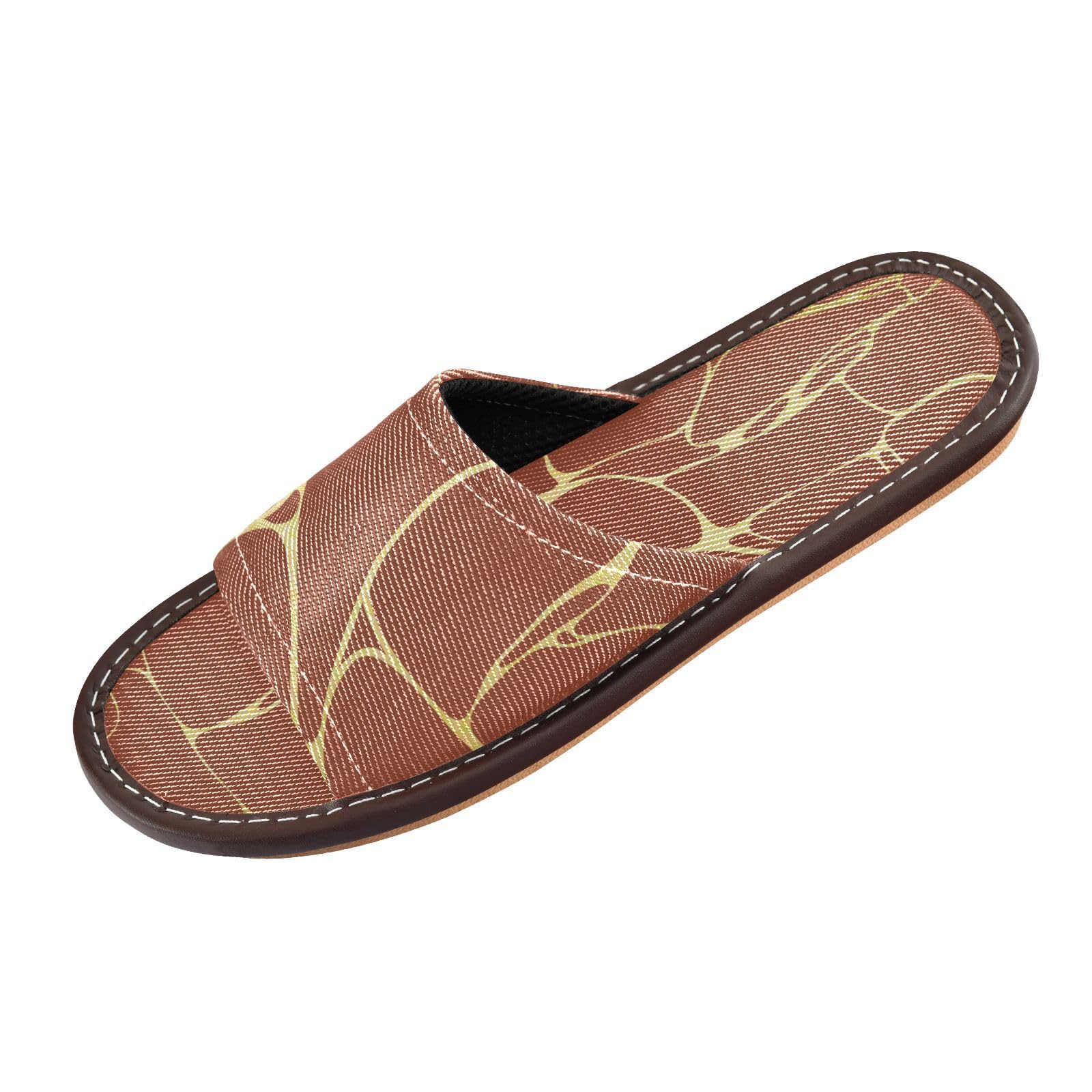 GuoChe Gold Marble Vintage Texture Washable Non-Slip Spa Slippers Indoor Home Beach Non Slip Sandals for