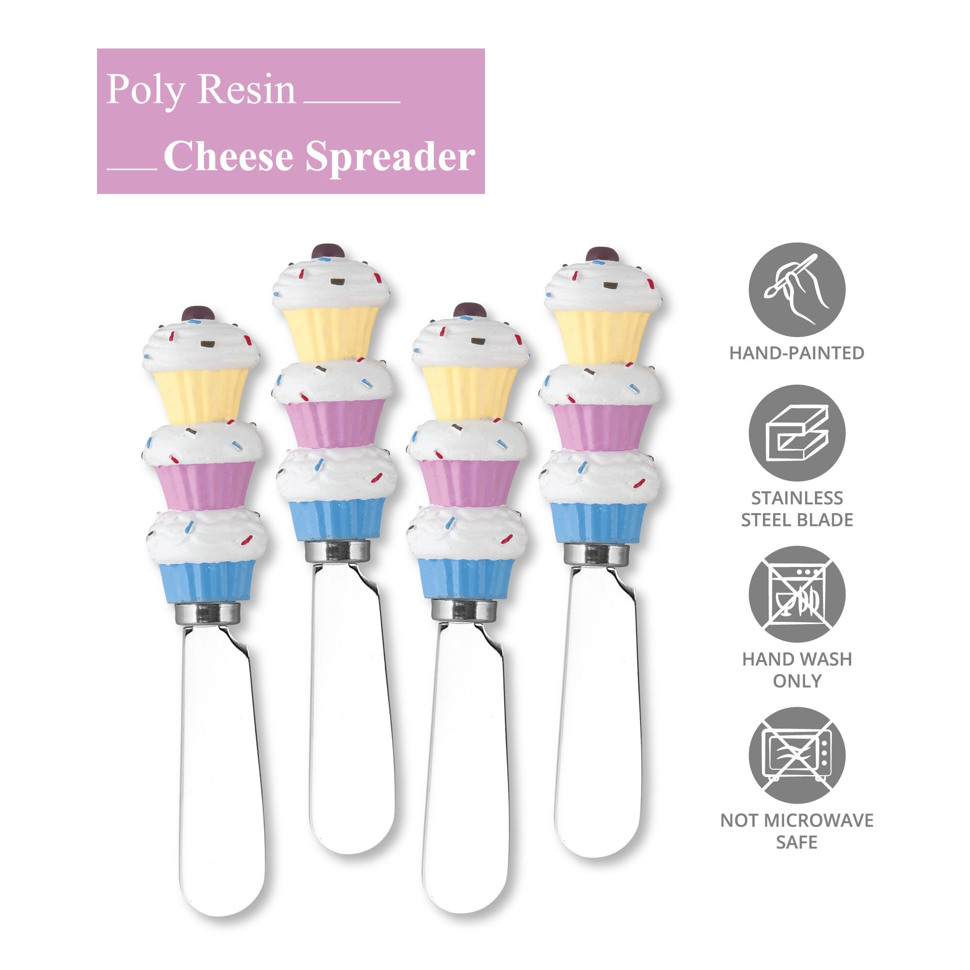 Amazon.com | Supreme Housewares Cupcakes Cheese Spreaders, Hand