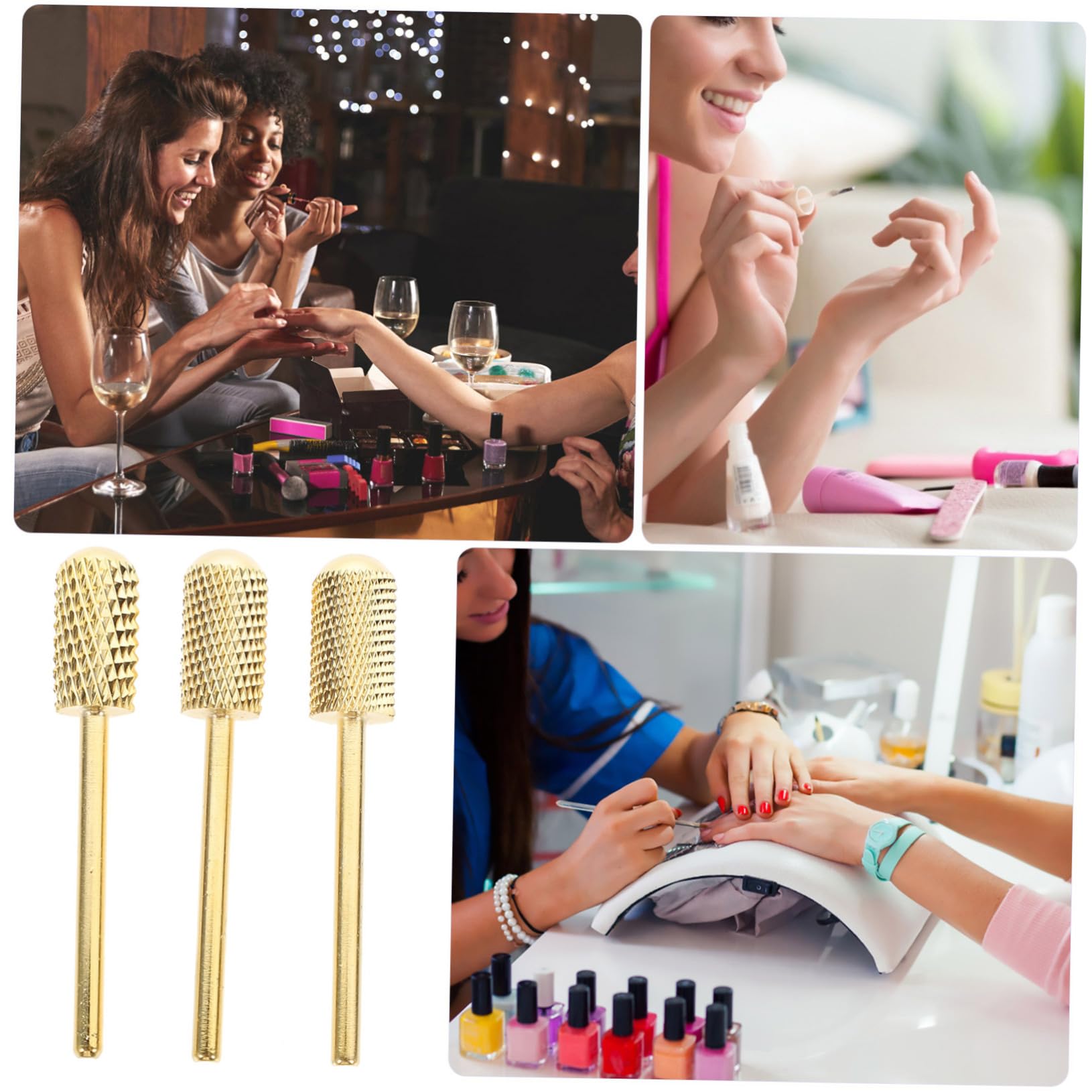 Healeved 9piezas Brocas De Manicura De Tungsteno Para Pulido De Uñas Herramientas De Esmalte De Metal Para Salones y Uso Personal Compatible Taladros Eléctricos De Uñas