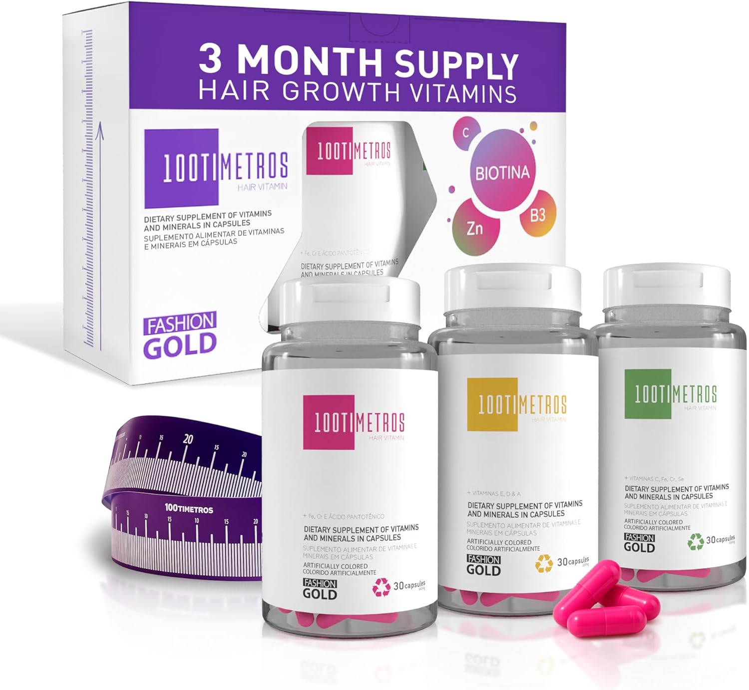 Fashion Gold Hair Vitamins for Women and...