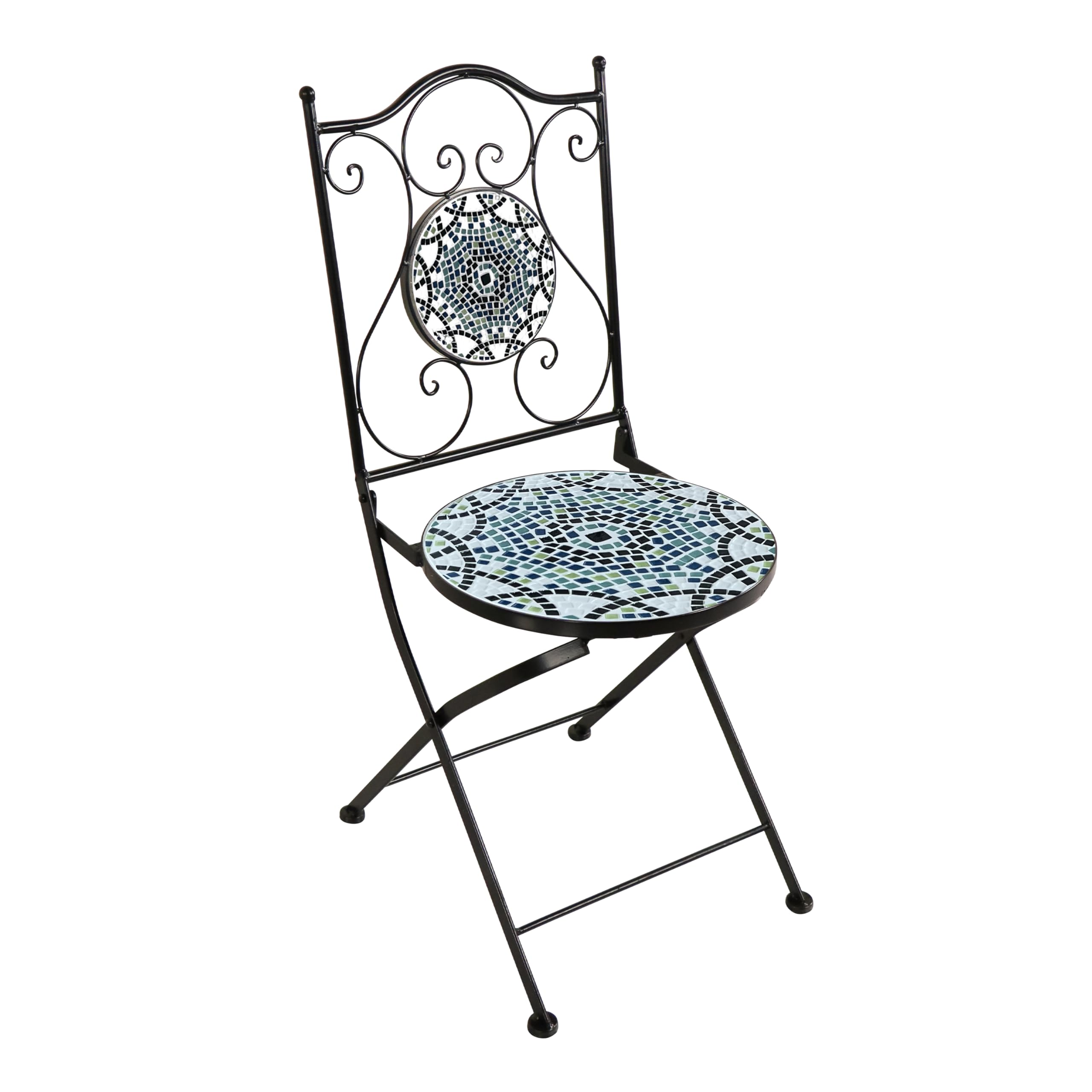 AXI Amélie Bistroset 3-teilig mit Mosaik Design Mehrfarbig | Bistrotisch mit 2 Stühlen | Bistro Gartenmöbel Set für Garten/Balkon/Terrasse | Balkonset/Sitzgruppe Sizilianischer Stil