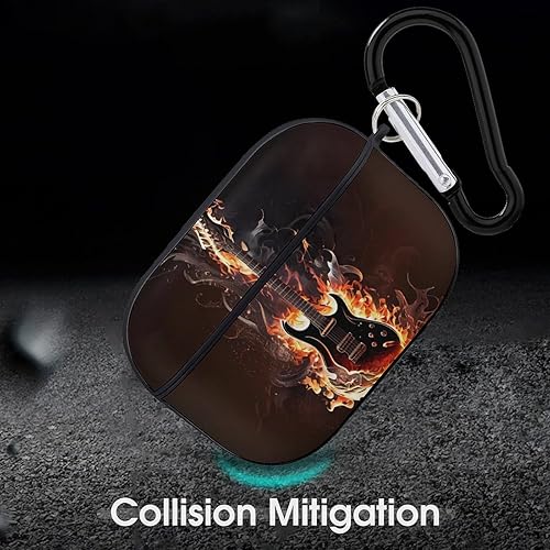 Miniatura 6 de Funda de guitarra eléctrica para Airpods Pro (21 generación) con llavero, funda protectora completa a prueba de golpes, funda rígida de