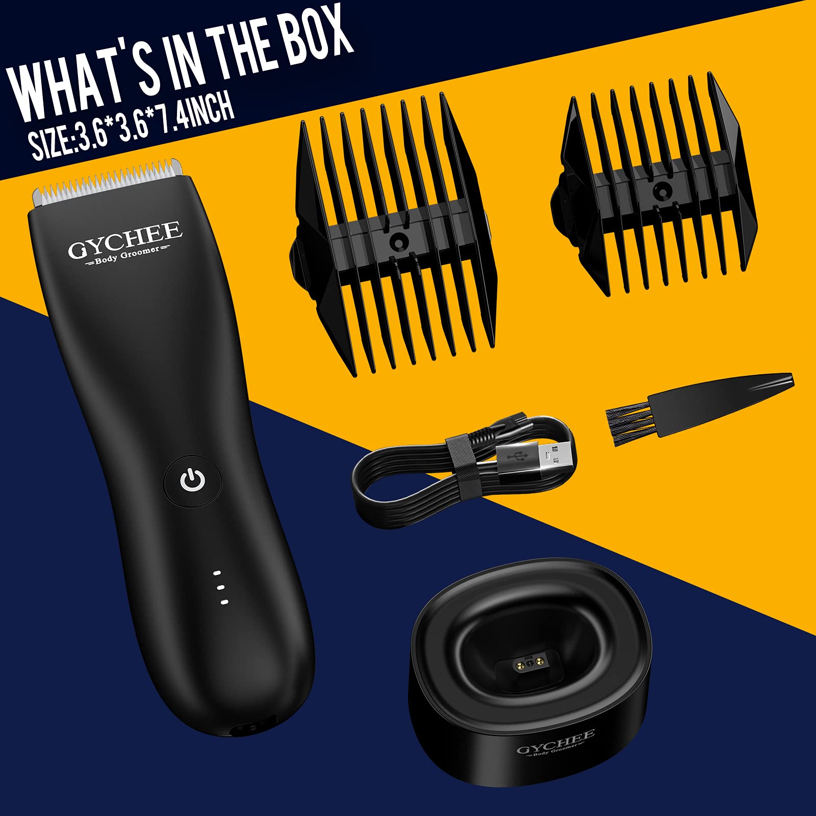 Electric Pubic Hair Trimmer for Men Ergonomic Body Groomer Razor for