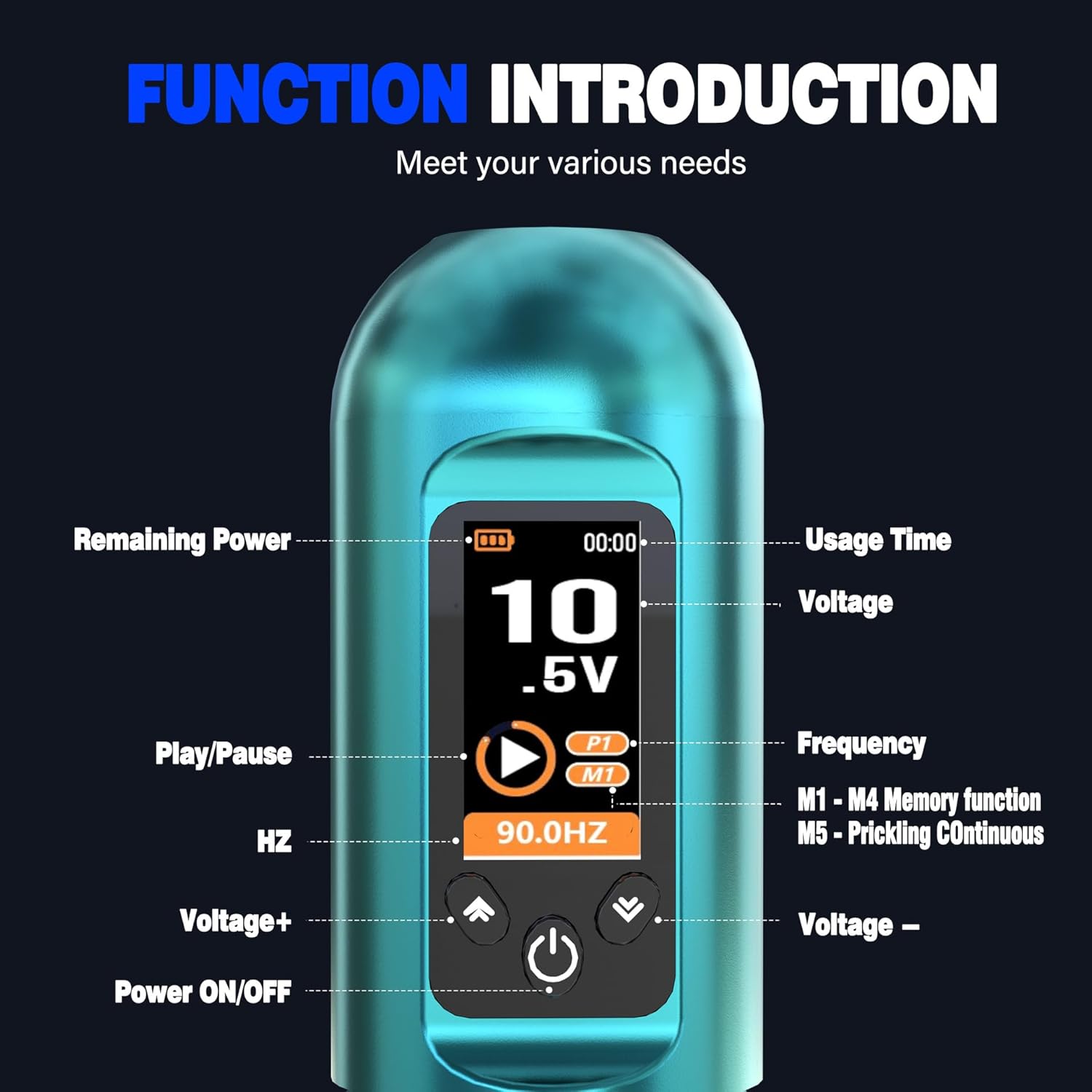 Wireless Power Tattoo Pen, Motorized Tattoo Machine with Cutting a